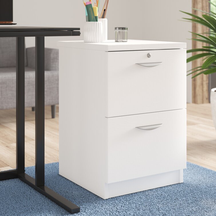 White lockable shop filing cabinet